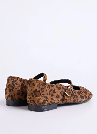 Fabrika Deri Kahve Kadın Babet D-DERVILA-LEOPAR