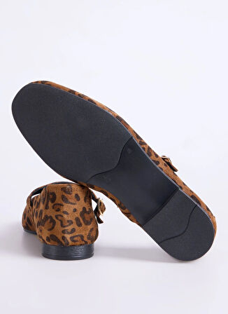 Fabrika Deri Kahve Kadın Babet D-DERVILA-LEOPAR