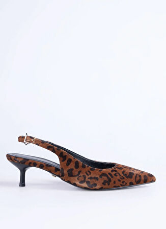 Fabrika Deri Kahve Kadın Topuklu Ayakkabı D-KITTEN-ILSA LEOPAR