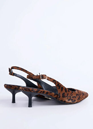 Fabrika Deri Kahve Kadın Topuklu Ayakkabı D-KITTEN-ILSA LEOPAR