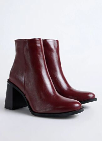 Fabrika Bordo Kadın Topuklu Bot BLOCK-BELLA