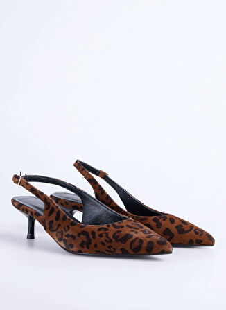 Fabrika Deri Kahve Kadın Topuklu Ayakkabı D-KITTEN-ILSA LEOPAR
