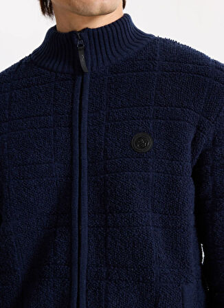 Discovery Expedition D5WM-HRK3766 Lacivert Relaxed Düz Erkek Hırka