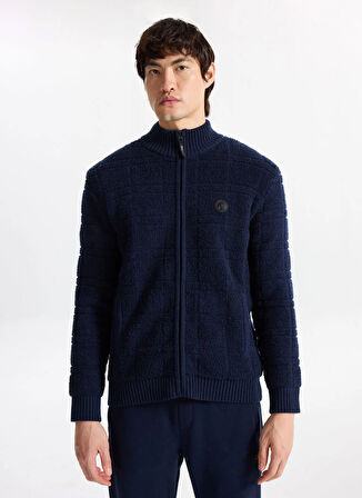 Discovery Expedition D5WM-HRK3766 Lacivert Relaxed Düz Erkek Hırka