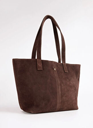 Fabrika Süet Kahve Kadın Tote Çanta AVY-AVEZA