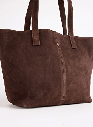 Fabrika Süet Kahve Kadın Tote Çanta AVY-AVEZA