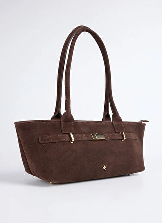 Fabrika Deri Kahve Kadın Omuz Çantası AVY-BAIRD