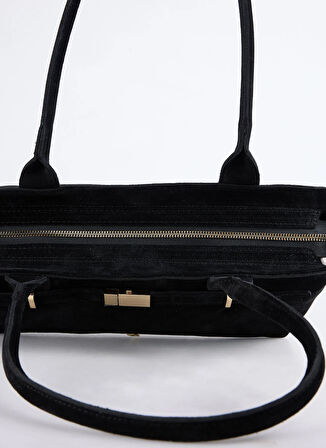 Fabrika Deri Siyah Kadın Omuz Çantası AVY-BAIRD