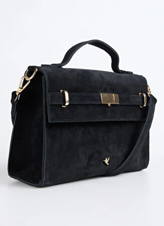 Fabrika Deri Siyah Kadın Omuz Çantası AVY-ANTONIA