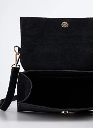 Fabrika Deri Siyah Kadın Omuz Çantası AVY-ANTONIA