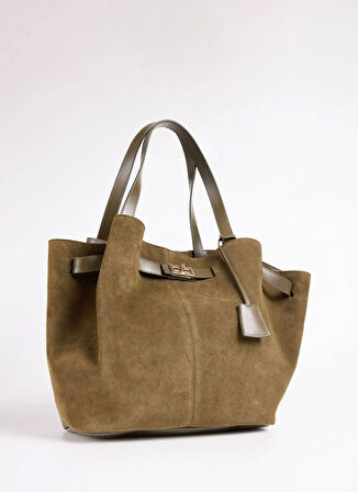Fabrika Süet Haki Kadın Tote Çanta HERA-ELDON