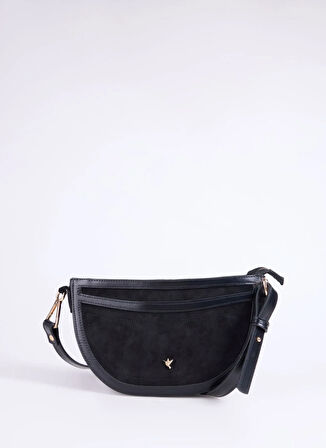 Fabrika Süet Siyah Kadın Çapraz Çanta HERA-GANDER