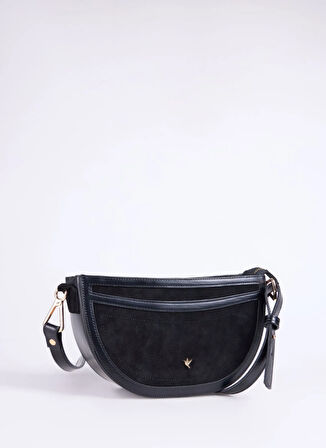 Fabrika Süet Siyah Kadın Çapraz Çanta HERA-GANDER