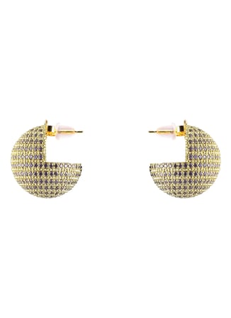 Ponponiere Mor - Altın Kadın Küpe Disco Purple Earrings