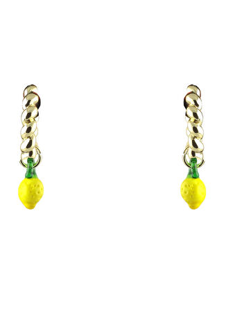 Ponponiere Sarı - Altın Küpe Lola Lemon Earrings