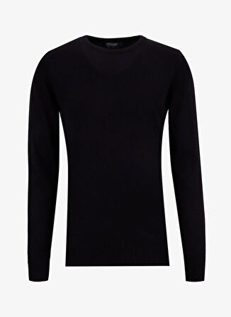 People By Fabrika Polo Yaka Relaxed Düz Siyah Erkek Kazak PBF5WM-KZK 5049