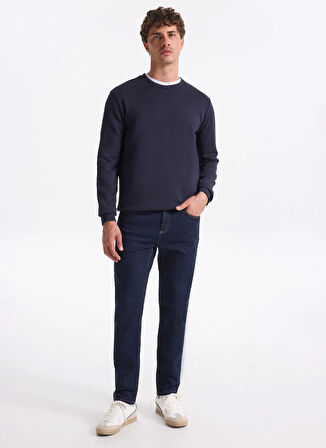 People By Fabrika Bisiklet Yaka Düz Lacivert Erkek Sweatshırt PBF5WM-SWT 5055