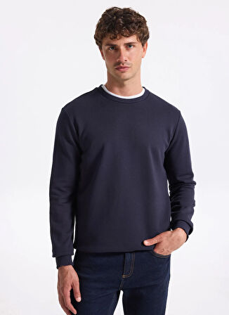 People By Fabrika Bisiklet Yaka Düz Lacivert Erkek Sweatshırt PBF5WM-SWT 5055