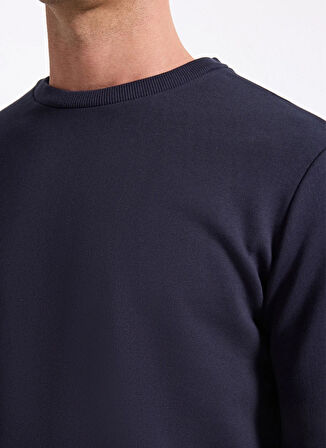 People By Fabrika Bisiklet Yaka Düz Lacivert Erkek Sweatshırt PBF5WM-SWT 5055