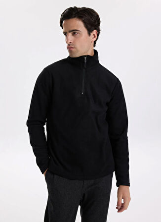 People By Fabrika Bisiklet Yaka Düz Siyah Erkek Sweatshırt PBF5WM-SWT 5054