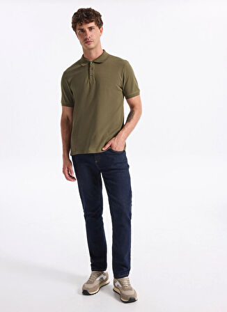 People By Fabrika Düz Haki Erkek Polo T-Shirt PBF5WM-TST 5022