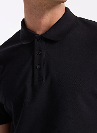People By Fabrika Düz Siyah Erkek Polo T-Shirt PBF5WM-TST 5022