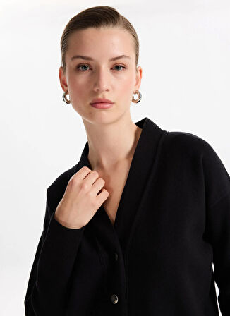 Fabrika Siyah Kadın Hırka F5WL-HRK0311