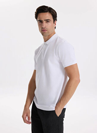 People By Fabrika Düz Beyaz Erkek Polo T-Shirt PBF5WM-TST 5022