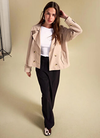 People By Fabrika Bej Kadın Trençkot PBF5WM-TRC 2070-Y