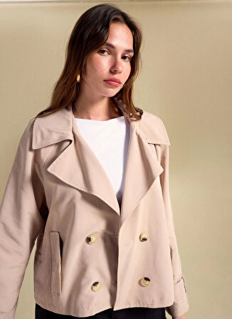 People By Fabrika Bej Kadın Trençkot PBF5WM-TRC 2070-Y