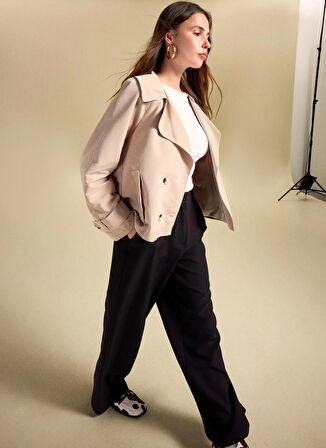 People By Fabrika Bej Kadın Trençkot PBF5WM-TRC 2070-Y