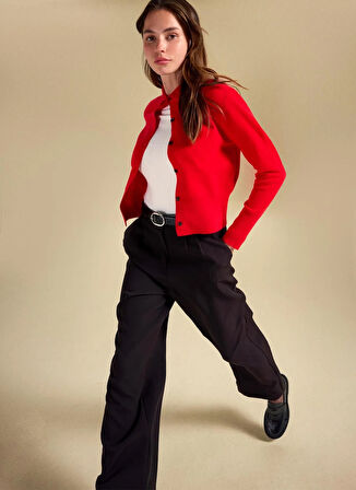 People By Fabrika Standart Bel Relaxed Siyah Kadın Pantolon PBF5WL-PNT9524