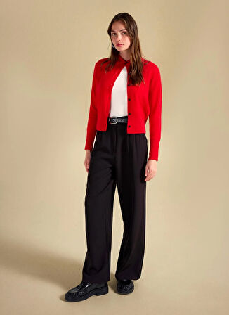 People By Fabrika Standart Bel Relaxed Siyah Kadın Pantolon PBF5WL-PNT9524