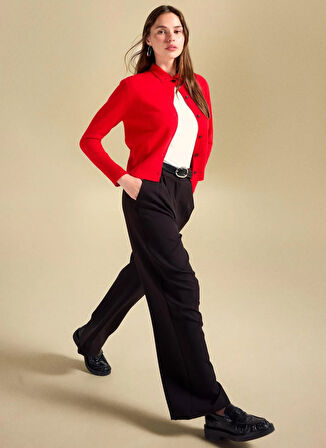 People By Fabrika Standart Bel Relaxed Siyah Kadın Pantolon PBF5WL-PNT9524