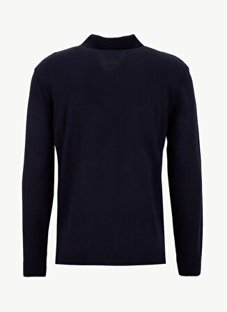 People By Fabrika Polo Yaka Basic Düz Lacivert Erkek Kazak PBF5WM-KZK9555