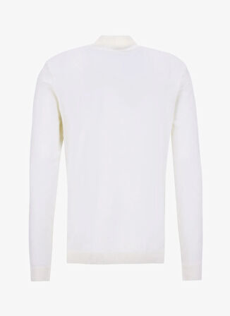 People By Fabrika Dik Yaka Basic Düz Ekru Erkek Kazak PBF5WM-KZK9556