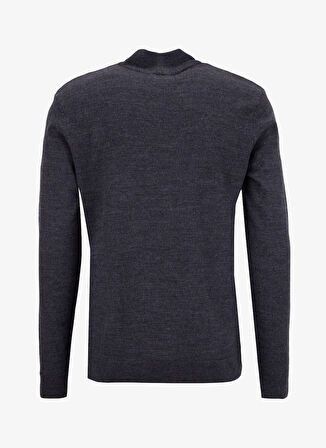 People By Fabrika Dik Yaka Basic Düz Antrasit Erkek Kazak PBF5WM-KZK9556