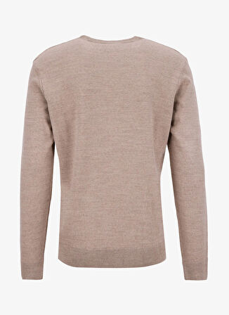 People By Fabrika Bisiklet Yaka Basic Düz Bej Erkek Kazak PBF5WM-KZK9557