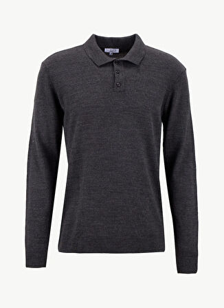 Limon Polo Yaka Basic Düz Antrasit Erkek Kazak MML5WM-KZK9528