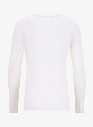 People By Fabrika Kayık Yaka Slim Fit Düz Ekru Kazak Kadın PBF5WL-KZK5100