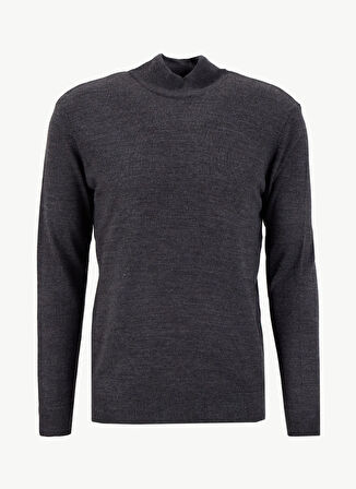 Limon Yarım balıkçı Yaka Basic Düz Antrasit Erkek Kazak MML5WM-KZK9527