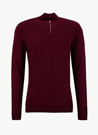 Limon Bato Yaka Basic Düz Bordo Erkek Kazak MML5WM-KZK9530