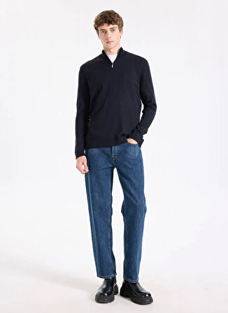 Limon Bato Yaka Basic Düz Lacivert Erkek Kazak MML5WM-KZK9530