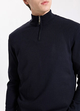 Limon Bato Yaka Basic Düz Lacivert Erkek Kazak MML5WM-KZK9530