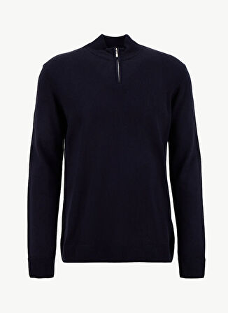 Limon Bato Yaka Basic Düz Lacivert Erkek Kazak MML5WM-KZK9530