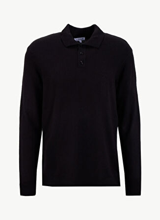 Limon Polo Yaka Basic Düz Siyah Erkek Kazak MML5WM-KZK9528