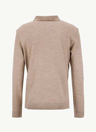 Limon Polo Yaka Basic Düz Bej Erkek Kazak MML5WM-KZK9528