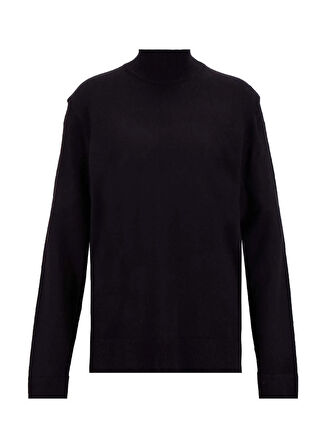 Limon Yarım balıkçı Yaka Basic Düz Siyah Erkek Kazak MML5WM-KZK9527