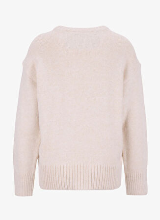 People By Fabrika Bisiklet Yaka Oversize Düz Bej Kazak Kadın PBF5WL-KZK9530