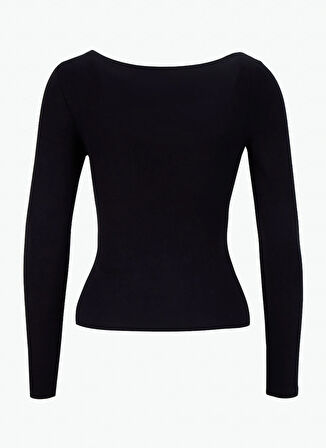 People By Fabrika Kayık Yaka Düz Siyah Kadın Bluz PBF5WL-TST9527